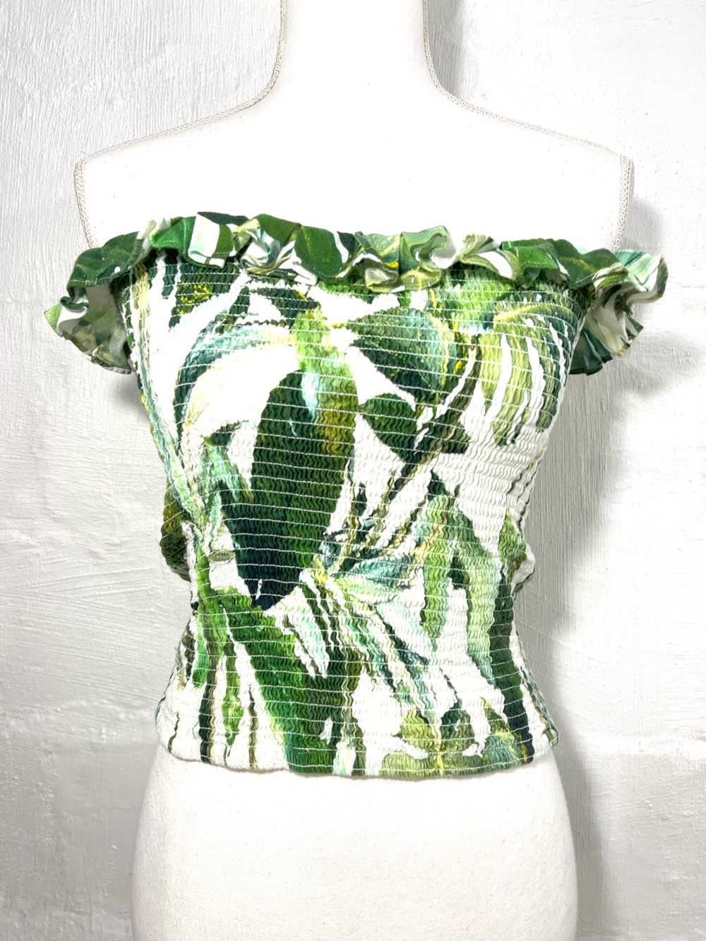GIANNI BINI PALM LEAF TUBE TOP
